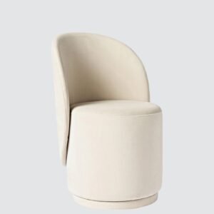 The Elowen Harmony Curve Chair – Modern Minimalist Design in Off- White Colour - Image 3