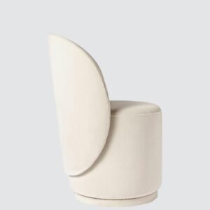 The Elowen Harmony Curve Chair – Modern Minimalist Design in Off- White Colour - Image 5