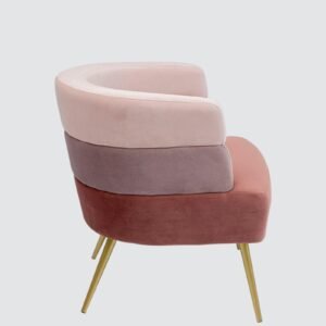 Blush Harmony Luxe Accent Chair with Multitone Velvet Layers - Image 5
