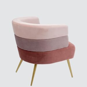 Blush Harmony Luxe Accent Chair with Multitone Velvet Layers - Image 6