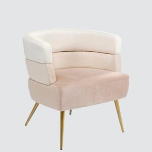 Blush Harmony Luxe Accent Chair with Multitone Velvet Layers With Soft Pink Colour - Image 3