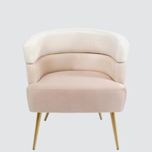 Blush Harmony Luxe Accent Chair with Multitone Velvet Layers With Soft Pink Colour - Image 4