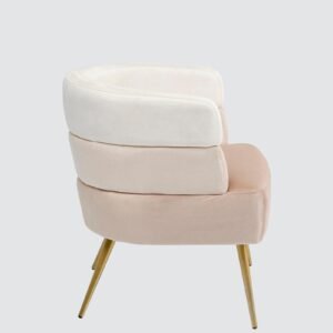 Blush Harmony Luxe Accent Chair with Multitone Velvet Layers With Soft Pink Colour - Image 5