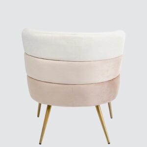 Blush Harmony Luxe Accent Chair with Multitone Velvet Layers With Soft Pink Colour - Image 6