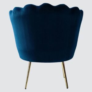 Velvet Royale Scallop-Back Accent Lounge Chair in Midnight Blue - Image 5