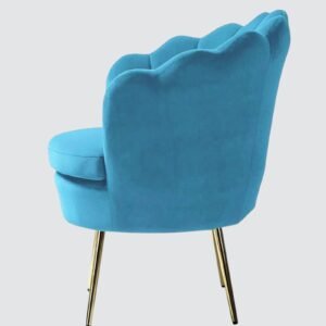 Velvet Royale Scallop-Back Accent Lounge Chair in Blue - Image 4
