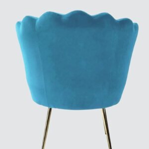 Velvet Royale Scallop-Back Accent Lounge Chair in Blue - Image 5