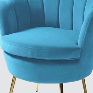Velvet Royale Scallop-Back Accent Lounge Chair in Blue - Image 6