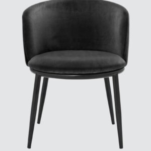 Midnight Noir Luxe Velvet Curved Barrel Accent Chair in Black Colour - Image 4
