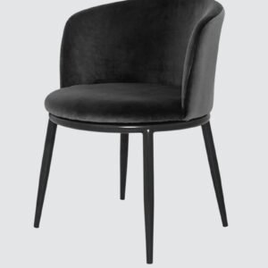Midnight Noir Luxe Velvet Curved Barrel Accent Chair in Black Colour - Image 5