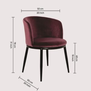 Midnight Noir Luxe Velvet Curved Barrel Accent Chair in Mulberry Colour - Image 2