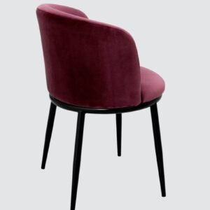 Midnight Noir Luxe Velvet Curved Barrel Accent Chair in Mulberry Colour - Image 5