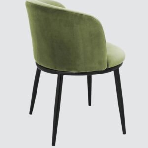 Midnight Noir Luxe Velvet Curved Barrel Accent Chair in Green Colour - Image 5