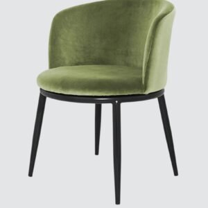 Midnight Noir Luxe Velvet Curved Barrel Accent Chair in Green Colour - Image 6