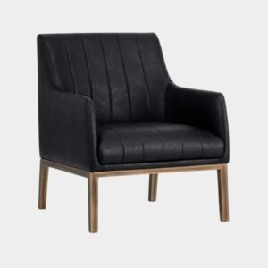 Modern Omee Black Leatherette Accent Chair with Black Colour - Image 3