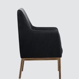 Modern Omee Black Leatherette Accent Chair with Black Colour - Image 4
