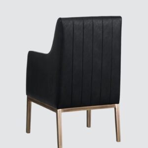 Modern Omee Black Leatherette Accent Chair with Black Colour - Image 5