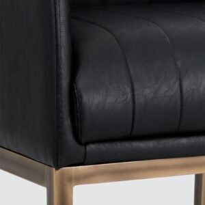 Modern Omee Black Leatherette Accent Chair with Black Colour - Image 6