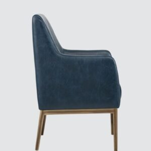 Modern Omee Denim Blue Leatherette Accent Chair with Denim Blue Colour - Image 4