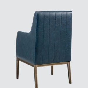Modern Omee Denim Blue Leatherette Accent Chair with Denim Blue Colour - Image 5