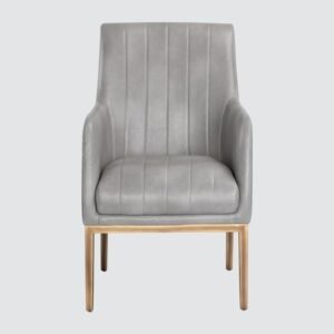 Modern Omee Denim Blue Leatherette Accent Chair with Grey Colour - Image 4