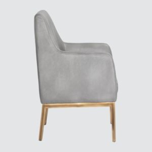 Modern Omee Denim Blue Leatherette Accent Chair with Grey Colour - Image 5