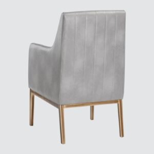 Modern Omee Denim Blue Leatherette Accent Chair with Grey Colour - Image 6