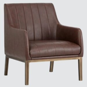 Modern Omee Denim Blue Leatherette Accent Chair with Grey Colour - Image 3