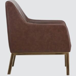 Modern Omee Denim Blue Leatherette Accent Chair with Grey Colour - Image 4