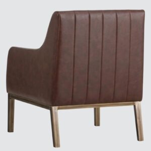 Modern Omee Denim Blue Leatherette Accent Chair with Grey Colour - Image 5