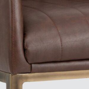 Modern Omee Denim Blue Leatherette Accent Chair with Grey Colour - Image 6