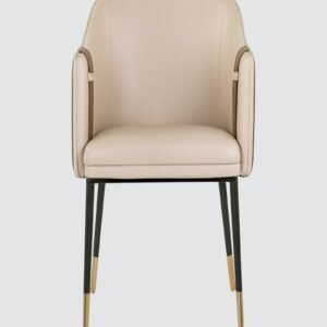 Modern Bumro Leatherette Armchair with Beige Colour - Image 3