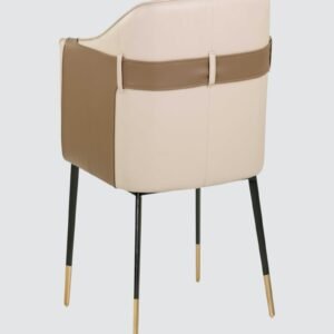 Modern Bumro Leatherette Armchair with Beige Colour - Image 5