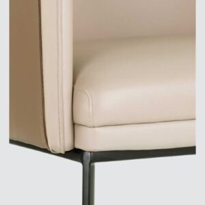 Modern Bumro Leatherette Armchair with Beige Colour - Image 6