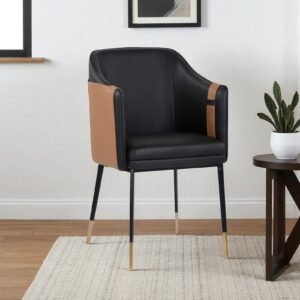 Modern Bumro Leatherette Armchair with Black Colour - Image 1