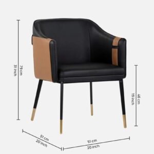 Modern Bumro Leatherette Armchair with Black Colour - Image 2