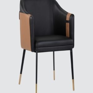 Modern Bumro Leatherette Armchair with Black Colour - Image 3