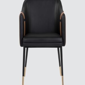 Modern Bumro Leatherette Armchair with Black Colour - Image 4