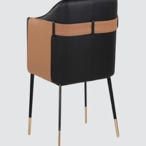 Modern Bumro Leatherette Armchair with Black Colour - Image 6