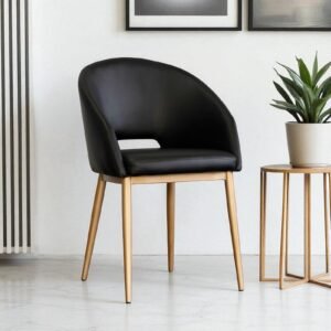 Stylish Bruno Leatherette Armchair with Black Colour - Image 3