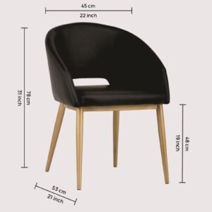 Stylish Bruno Leatherette Armchair with Black Colour - Image 4