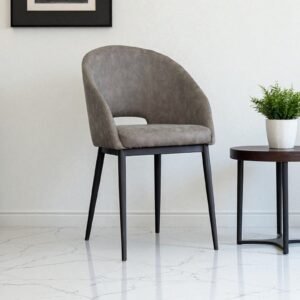 Stylish Bruno Leatherette Armchair with Grey Colour - Image 1