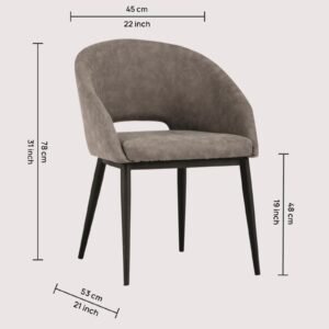 Stylish Bruno Leatherette Armchair with Grey Colour - Image 2