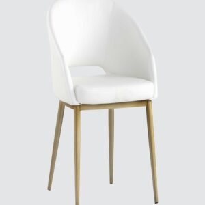 Stylish Bruno Leatherette Armchair with White Colour - Image 3