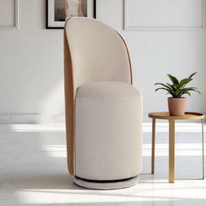 Deona Contemporary Modern Chair with Cream Colour - Image 1