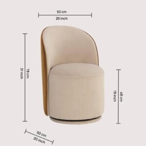 Deona Contemporary Modern Chair with Cream Colour - Image 2