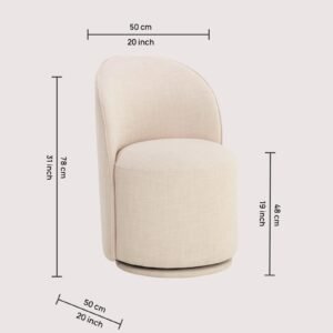Deona Contemporary Modern Chair with Off White Colour - Image 2