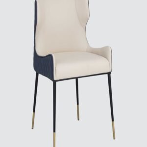 Monaco Elegance Contemporary Dining Chair in Cream Colour - Image 3