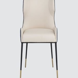 Monaco Elegance Contemporary Dining Chair in Cream Colour - Image 4