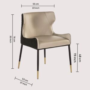 Monaco Elegance Contemporary Dining Chair in Grey Colour - Image 2